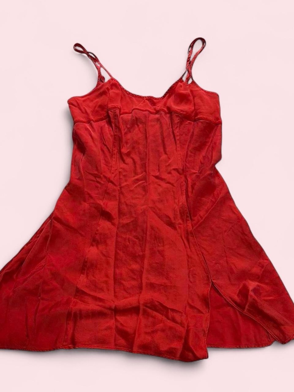 1997 Victoria's Secret Red 100% silk slip dress
